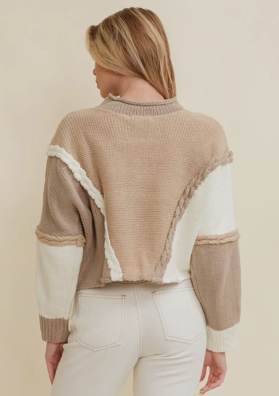 Eleanor Two Tone Crop Sweater