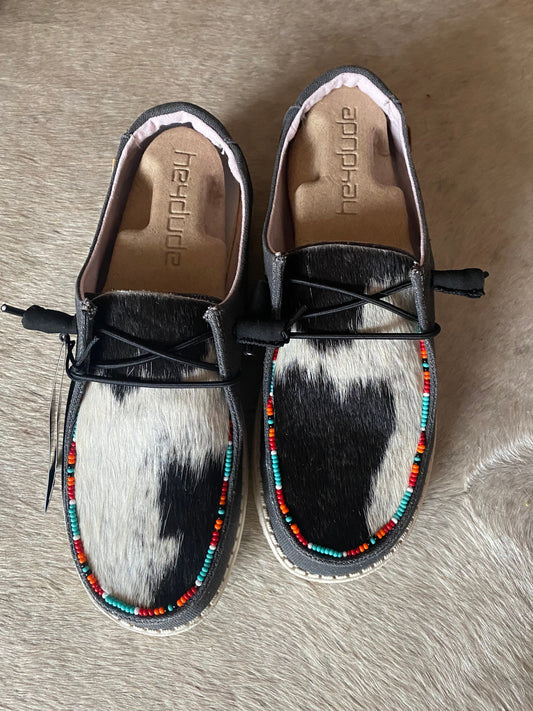 Genuine Cowhide Beaded Hey Dude Shoes | MADE TO ORDER