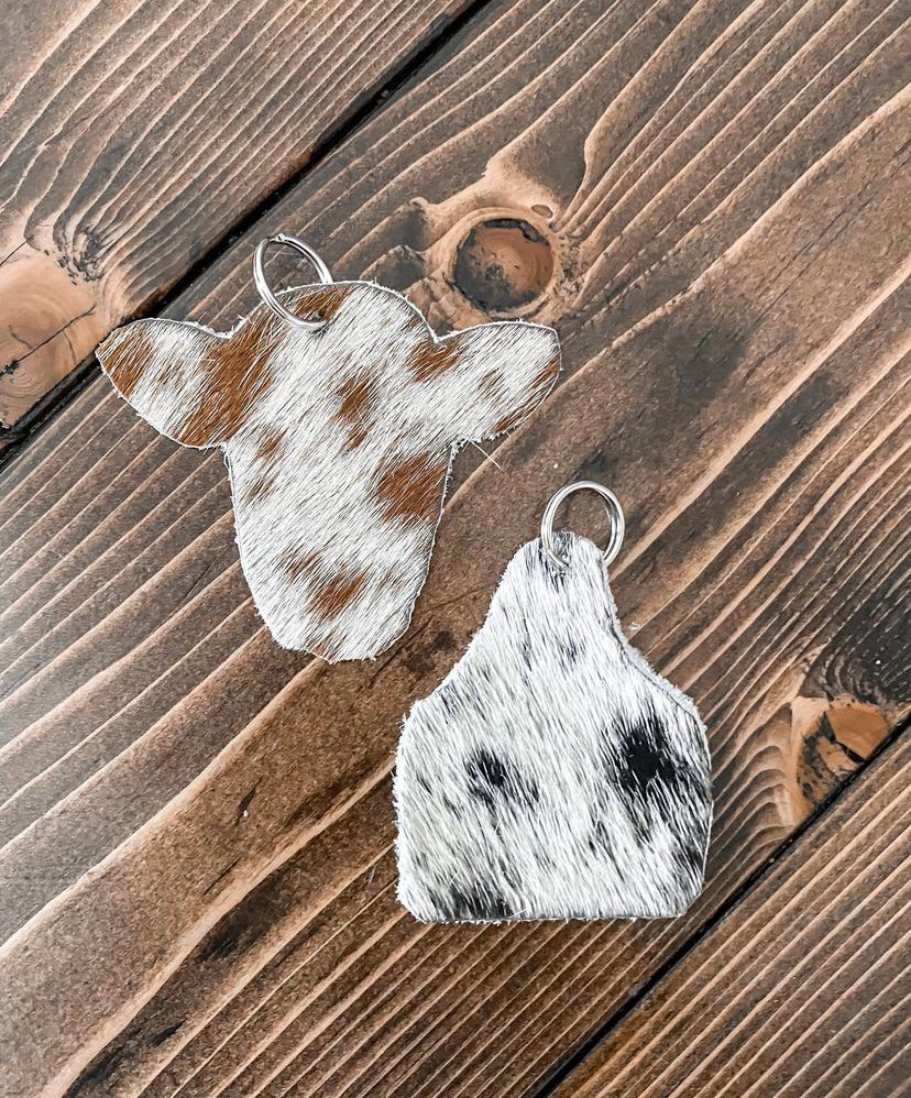 Cowhide Keychain Charms