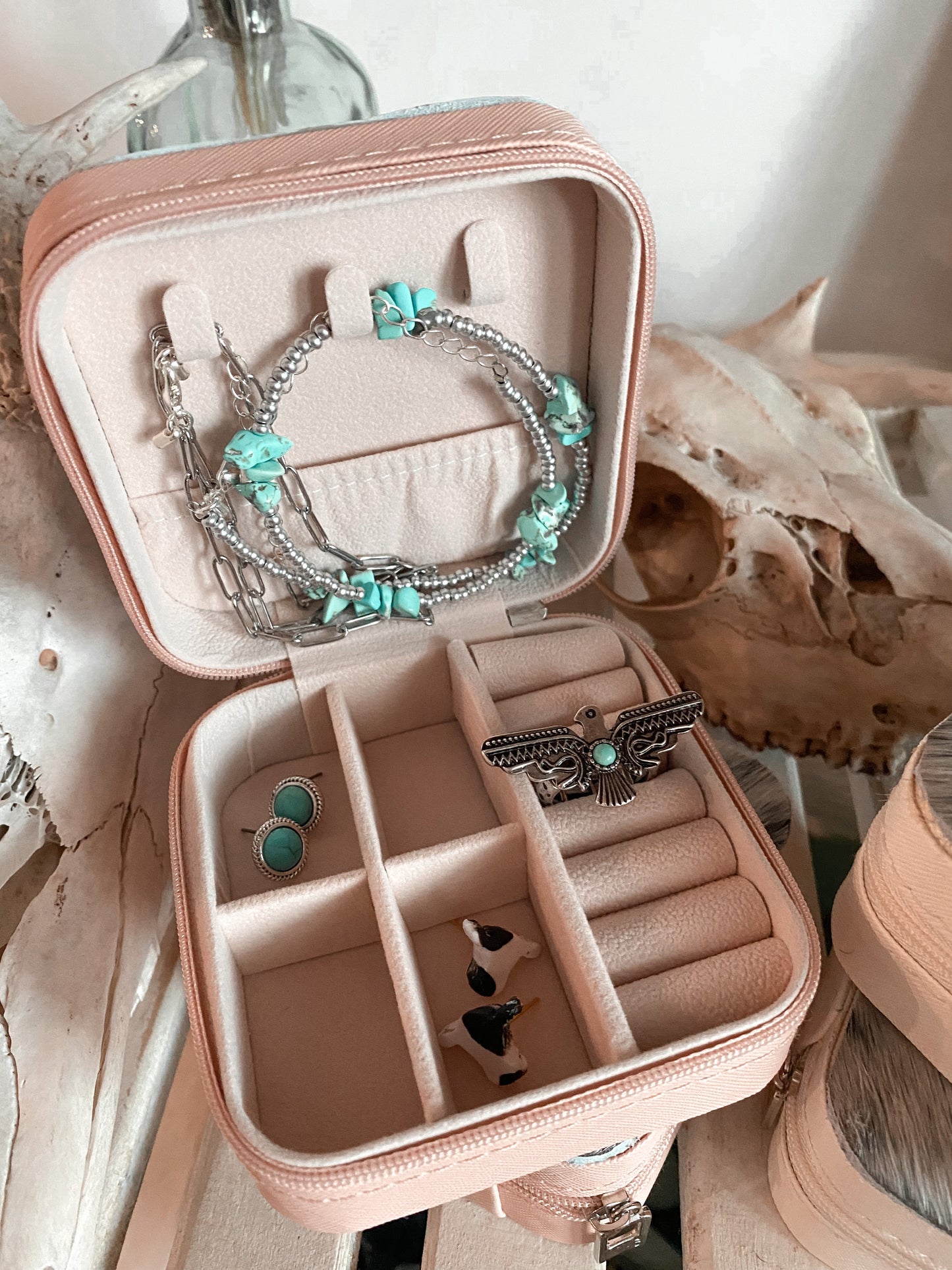 Cowhide Travel Jewelry Box